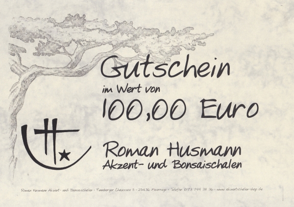 Geschenkgutschein über 100,00 Euro