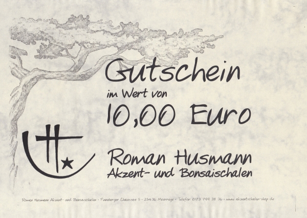 Geschenkgutschein über 10,00 Euro