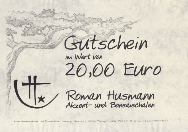 Geschenkgutschein über 20,00 Euro