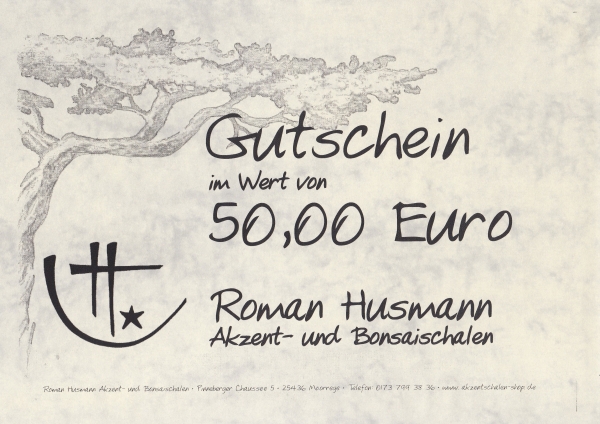 Geschenkgutschein über 50,00 Euro