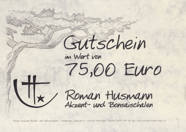 Geschenkgutschein über 75,00 Euro
